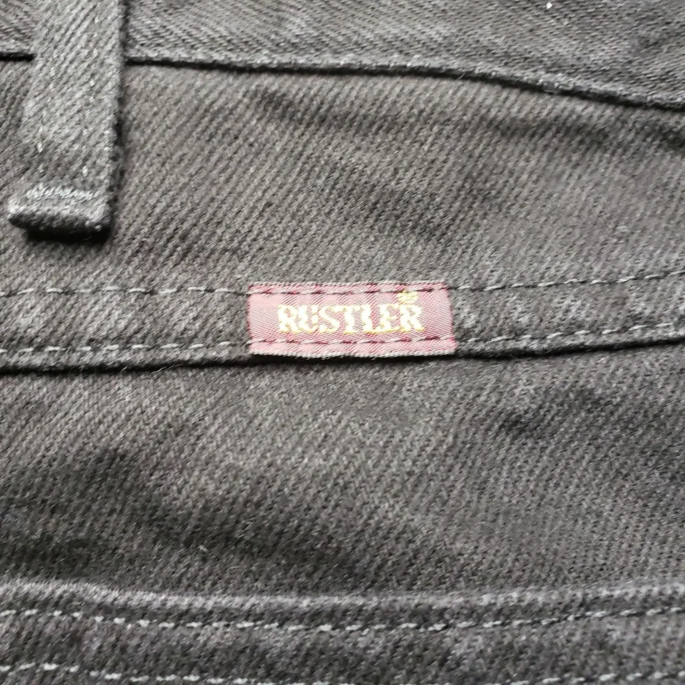 Rustler Jeans Mens 48x30 Black Relaxed Fit Straight Leg Denim Pants 87619CB